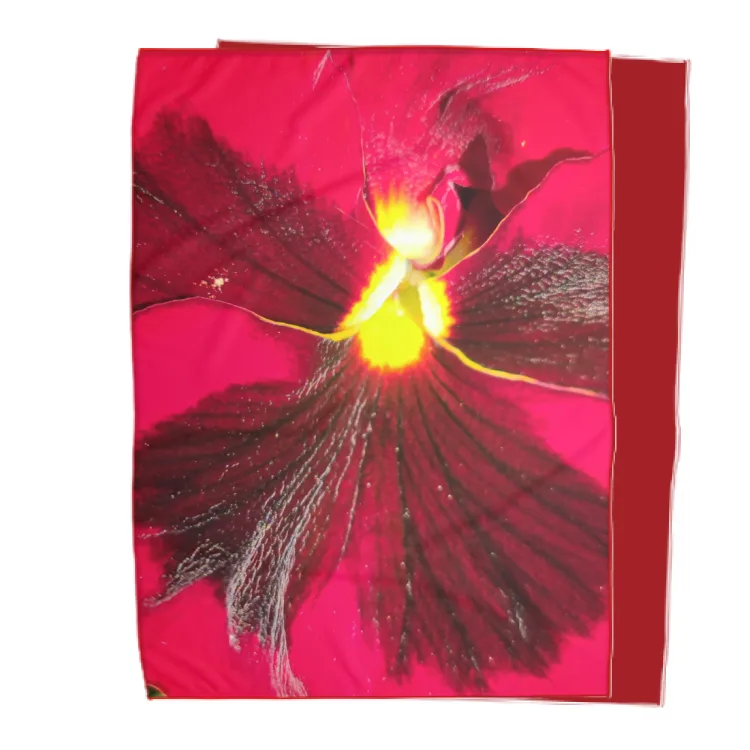 Double bed blanket red flower