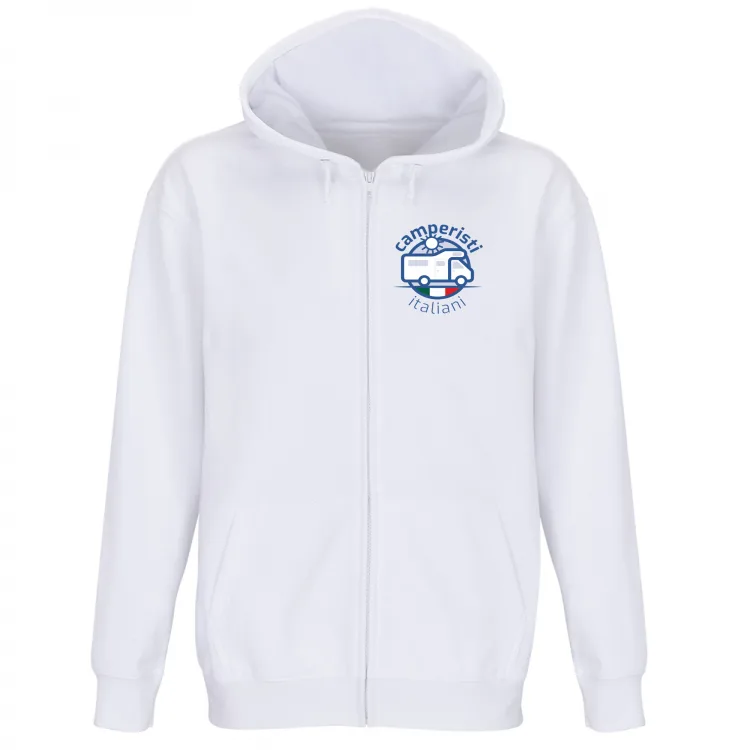Felpa Premium con cappuccio - bianca -Camperisti