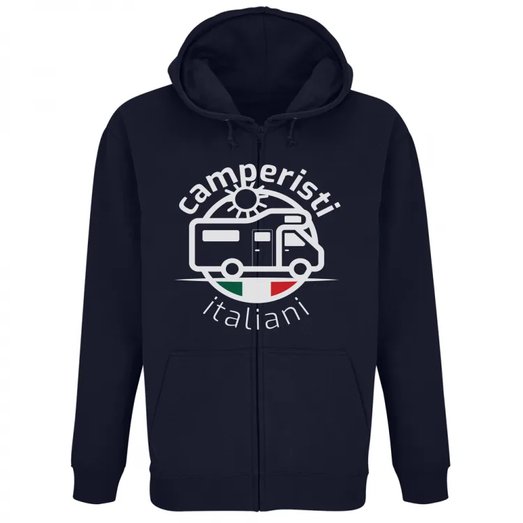 felpa con zip e cappuccio - Camperisti Italiani