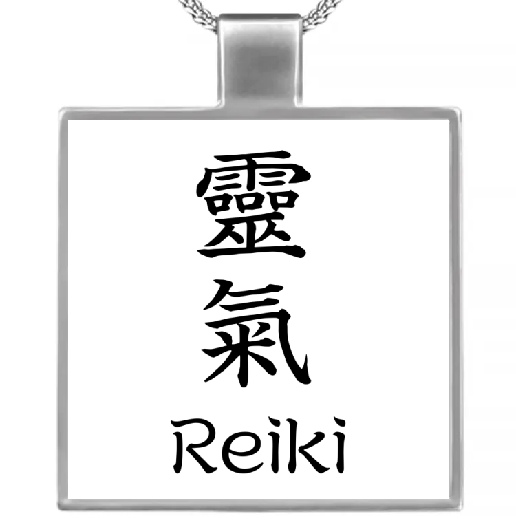 Ciondolo quadrato con kanji Reiki