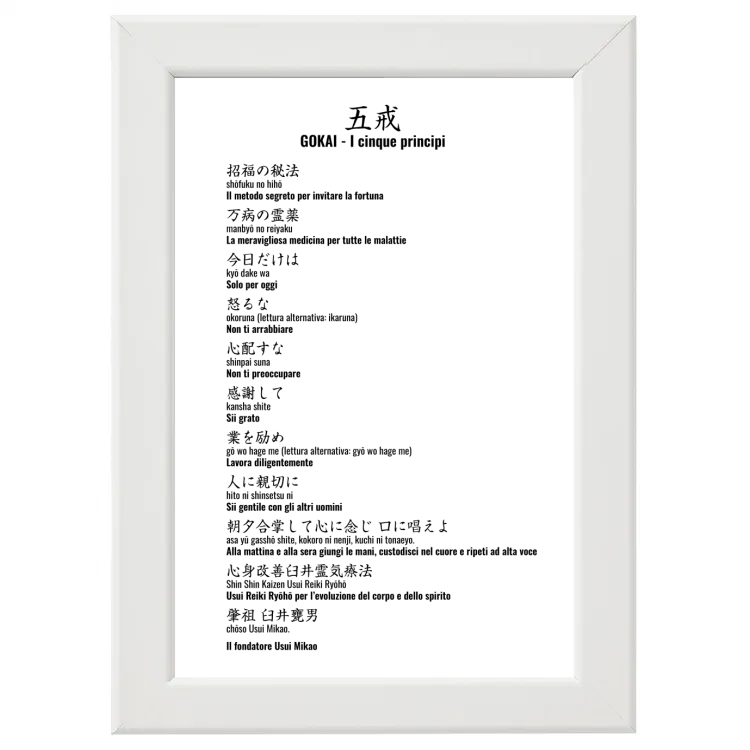 Poster con cornice 35x40 Gokai (5 principi) biling