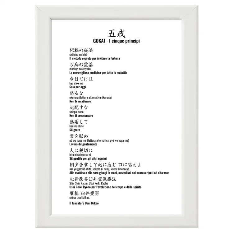 Poster con cornice 40x60 Gokai (5 principi) biling