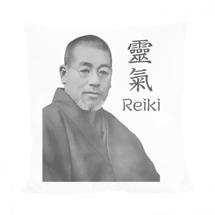 Cuscino con immagine Usui e kanji Reiki