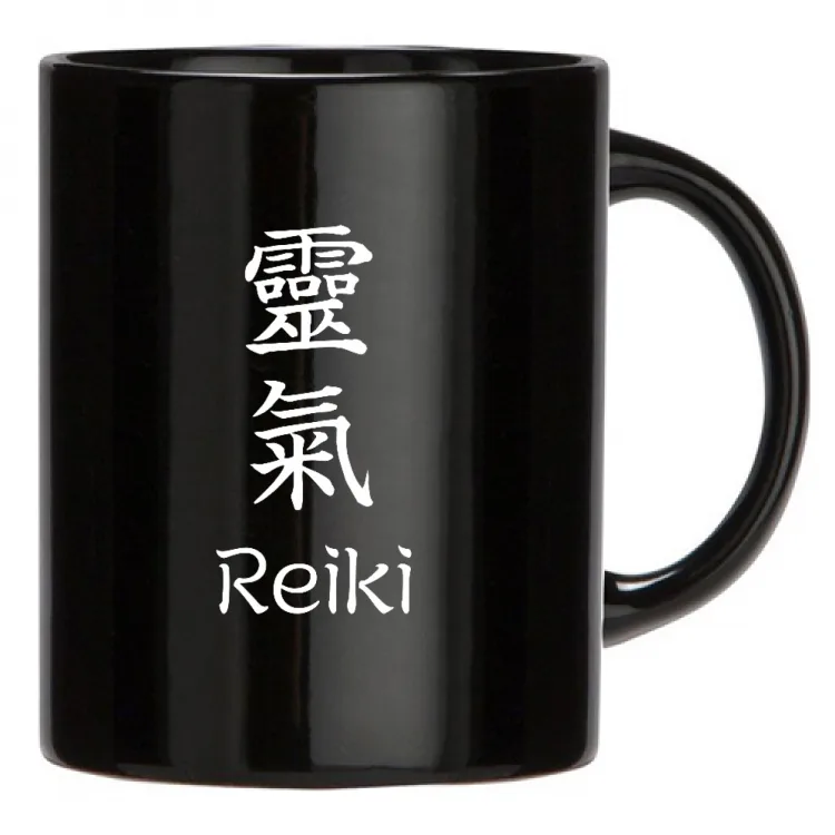 Tazza nera con Kanji Reiki