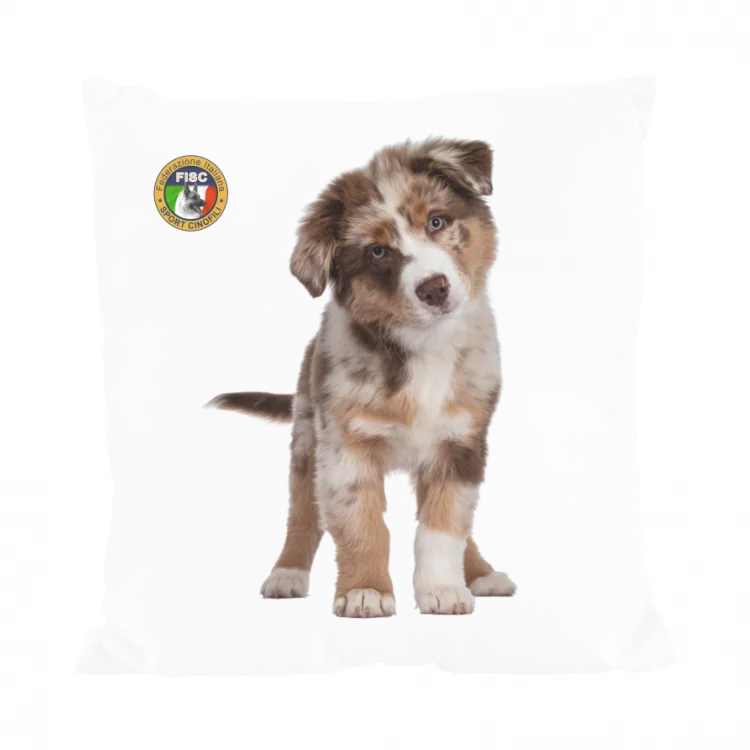 CUSCINO con cucciolo e logo fisc