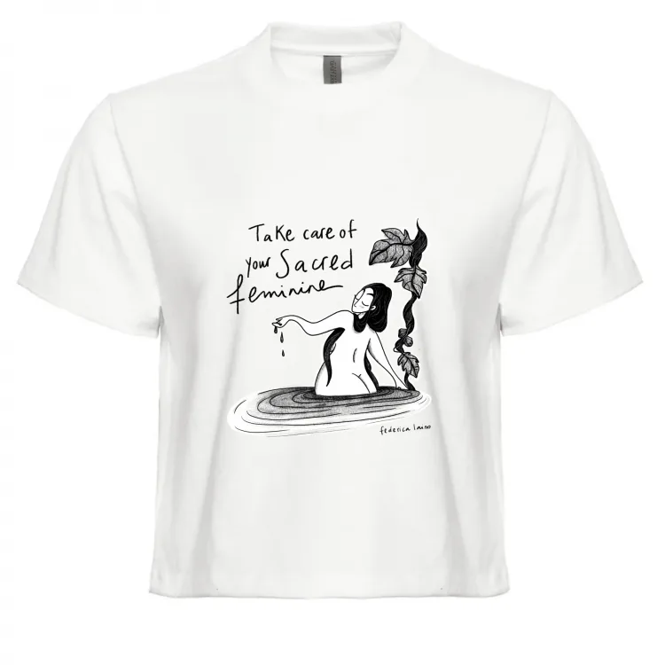 Sacred Feminine - Top Crop - Black