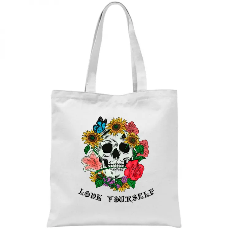 Teschio Love Yourself - Scritta Nera / Colori chia