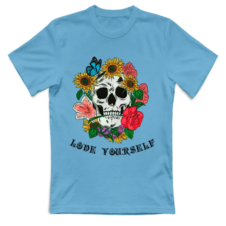 Teschio Love Yourself - Scritta Nera / Colori chia
