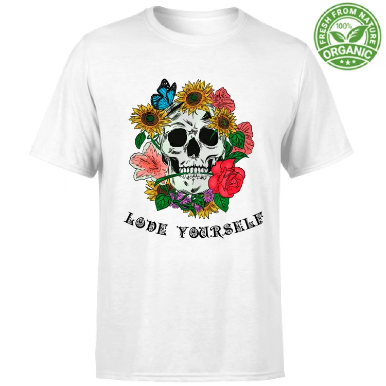 Teschio Love Yourself - Scritta Nera / Colori chia