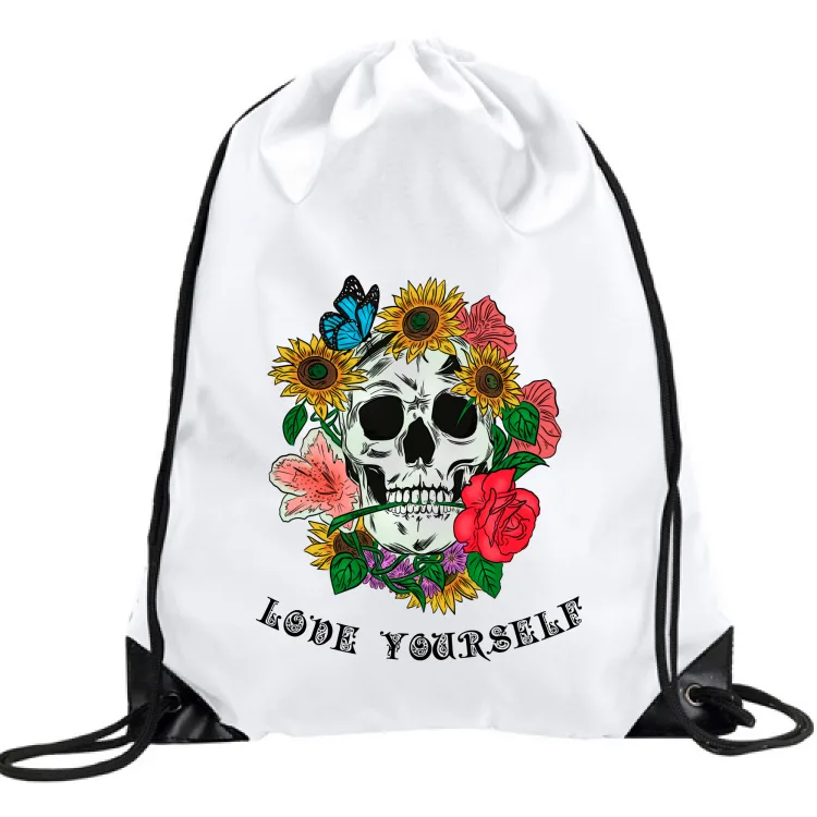 Teschio Love Yourself - Scritta Nera / Colori chia