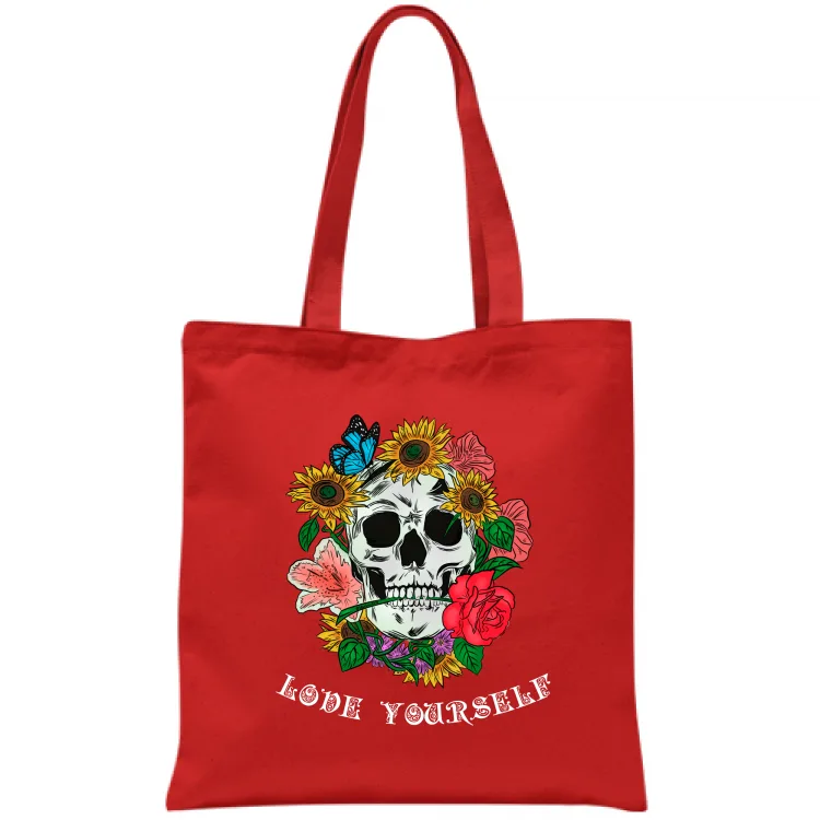 Teschio Love Yourself - Scritta Bianca / Colori sc