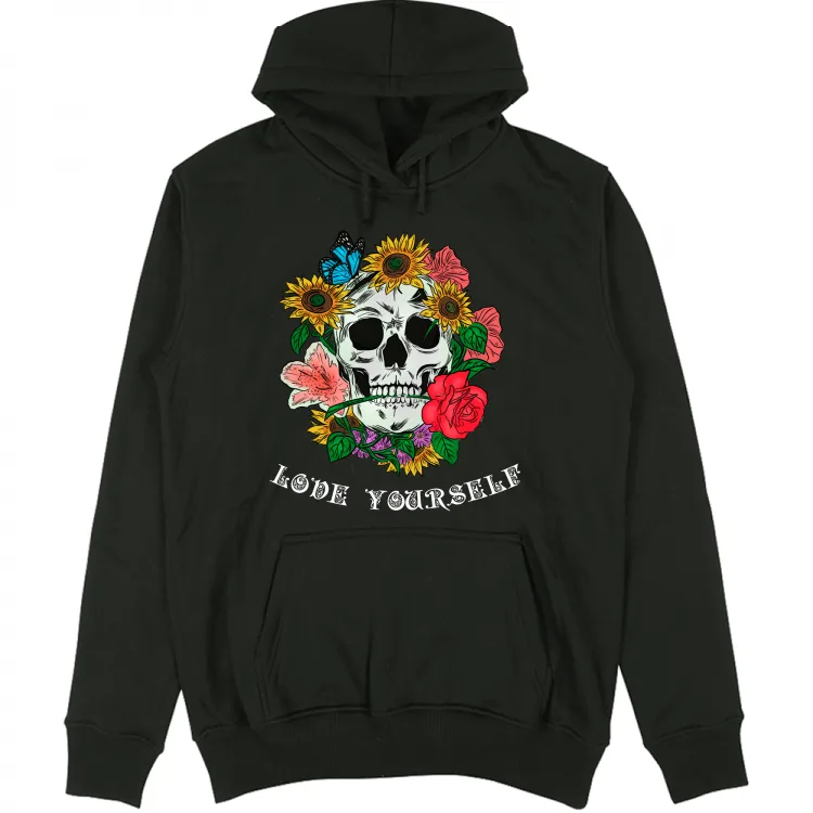Teschio Love Yourself - Scritta Bianca / Colori sc