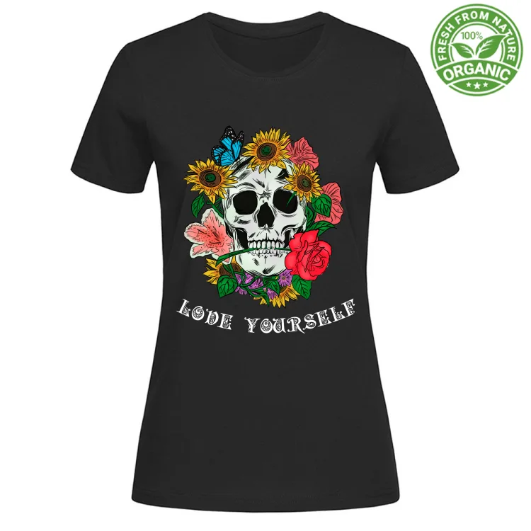 Teschio Love Yourself - Scritta Bianca / Colori sc