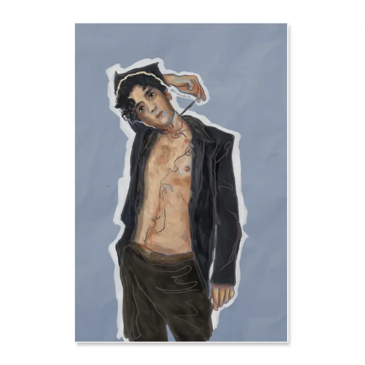 Poster Tananai Schiele Blu