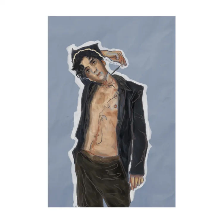 Canvas Tananai Schiele Blu