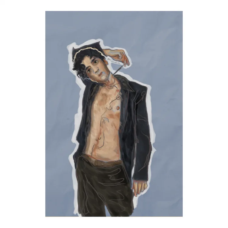 Canvas Tananai Schiele Blu