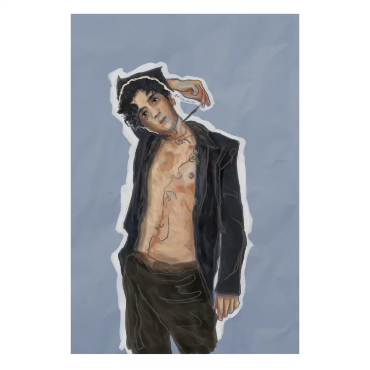 Canvas Tananai Schiele Blu