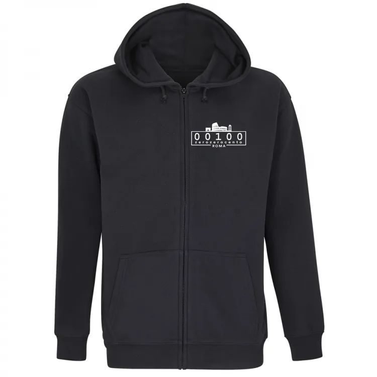 Felpa con zip e cappuccio e nuovo logo 00100