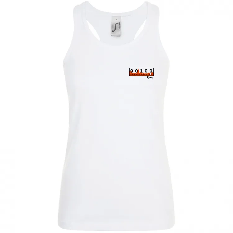 Canottiera donna bianca classic logo