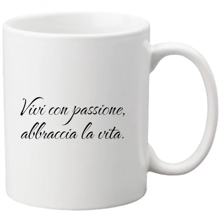 Tazza bianca "Vivi von passione"