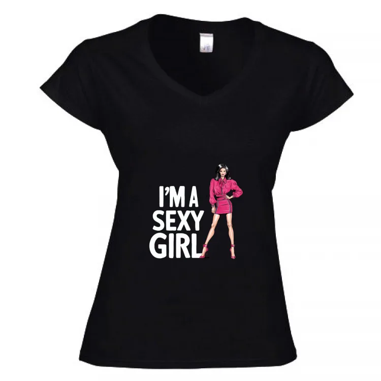 RdMix T-shirt scollo donna I'm a sexy girl color