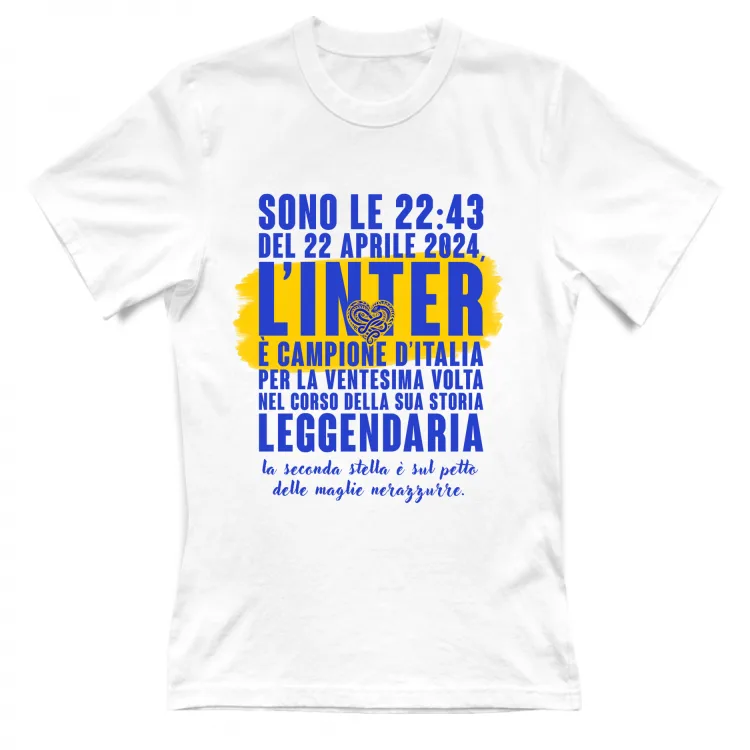 T-shirt Bianca Repice Inter - Sono le 22:43 del 22