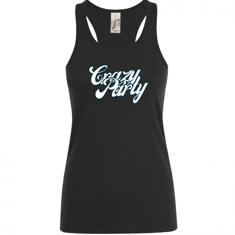 CRAZY PARTY canotta donna fronte retro vari colori