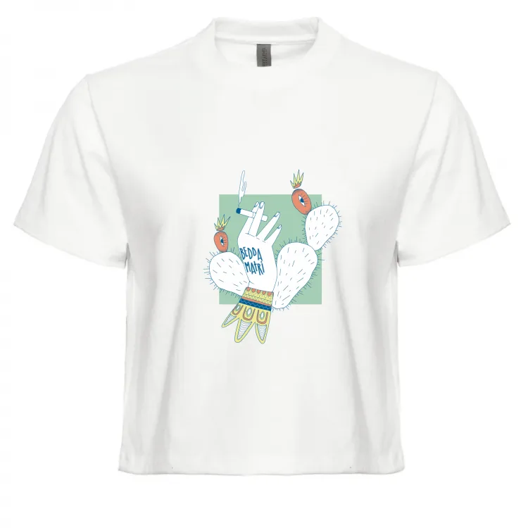 Bedda Matri Crop Top Bianco Sicilia Maliarda