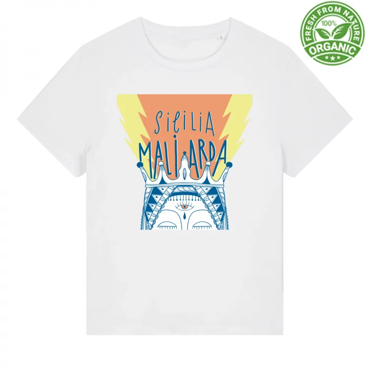Sicilia Maliarda T-Shirt Bianca da Donna