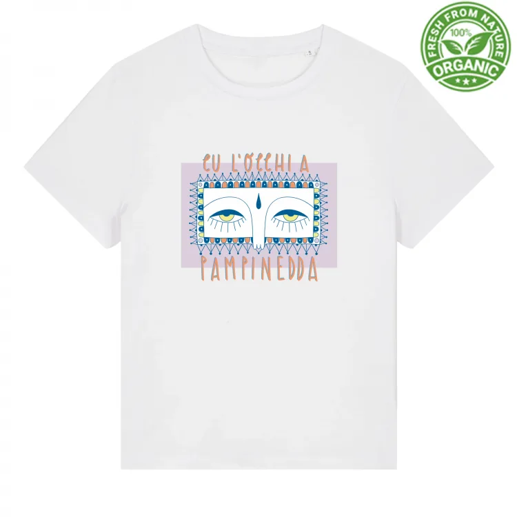 Cu l'occhi a pampinedda T-Shirt Bianca Donna
