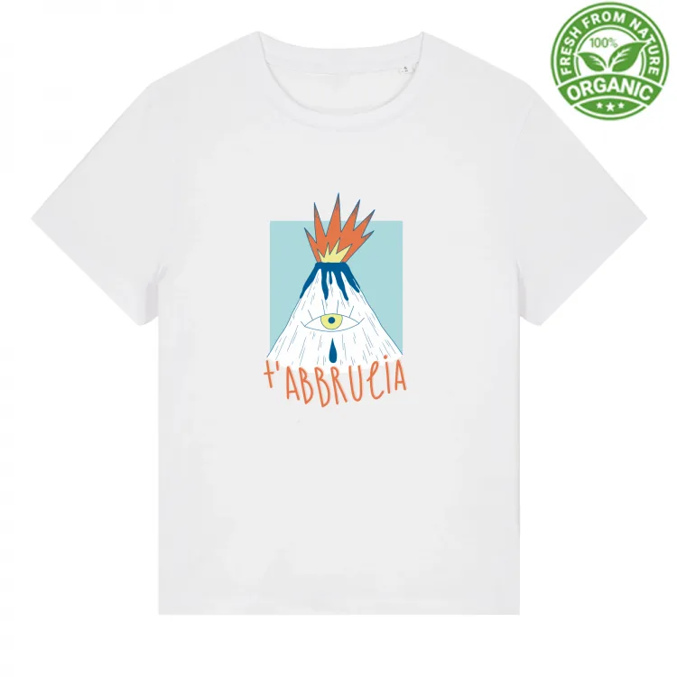 T'abbrucia T-Shirt Bianca Donna Sicilia Maliarda