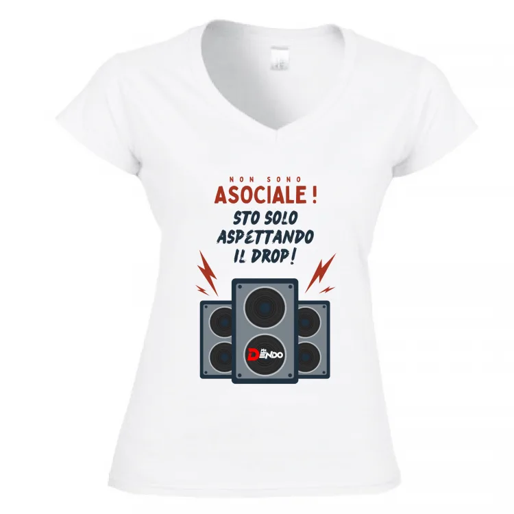Mr Dendo Asocial Girl V-Shirt Electric