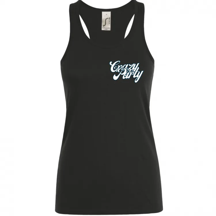 CRAZY PARTY canotta donna logo F/R