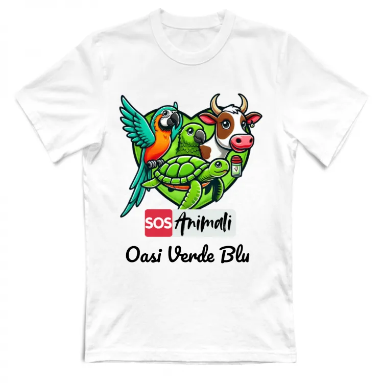 T-shirt BIMBO - SOS Animali Oasi Verde Blu