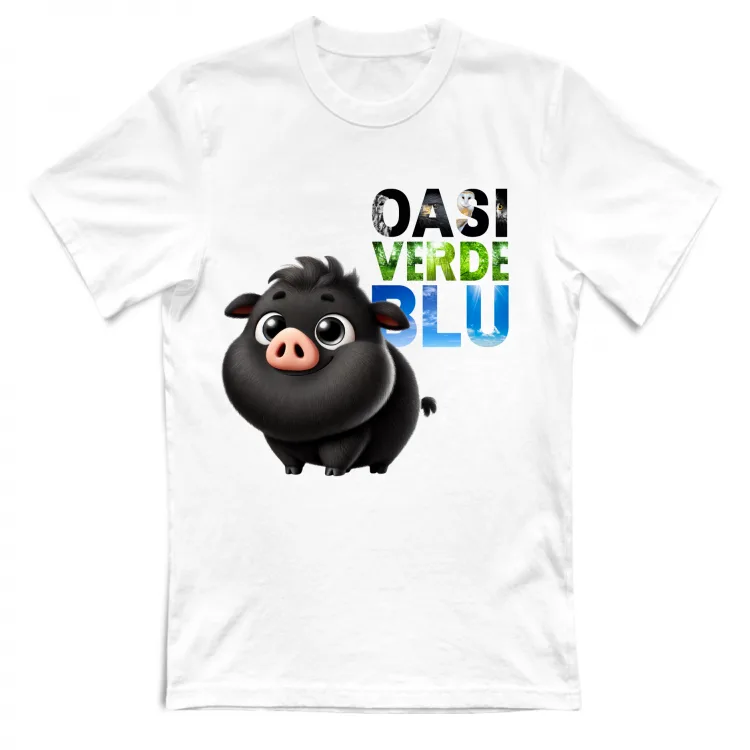 T-shirt BAMBINO Maialino Oasi Verde Blu