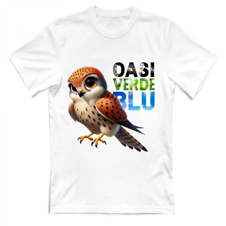 Tshirt ADULTO Gheppio Oasi Verde Blu