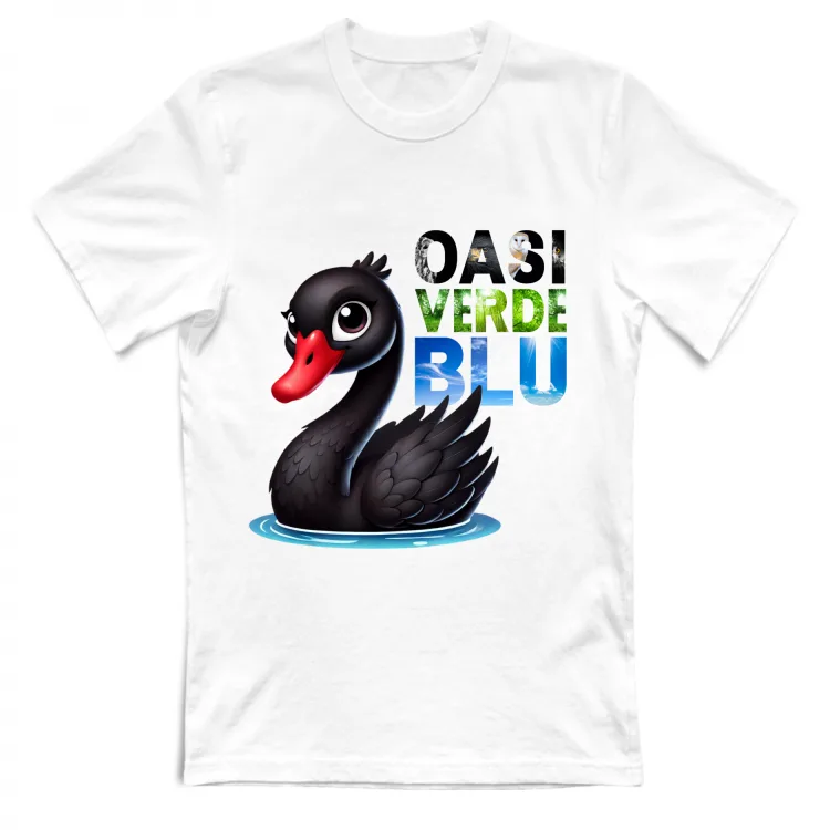 Tshirt ADULTO Cigno Nero Oasi Verde Blu