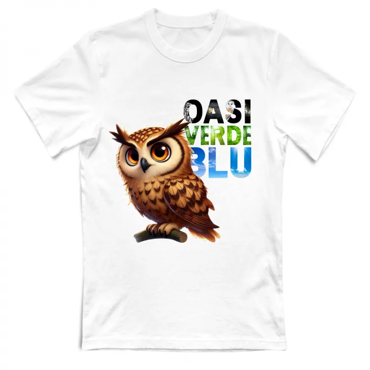 Tshirt BIMBO Gufo Reale Oasi Verde Blu