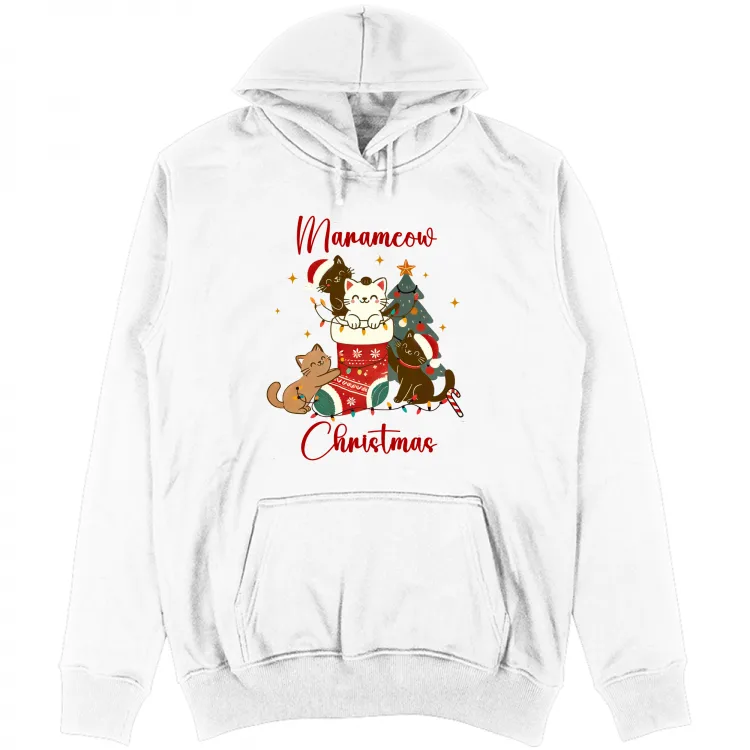 Felpa con cappuccio Unisex Marameow Christmas