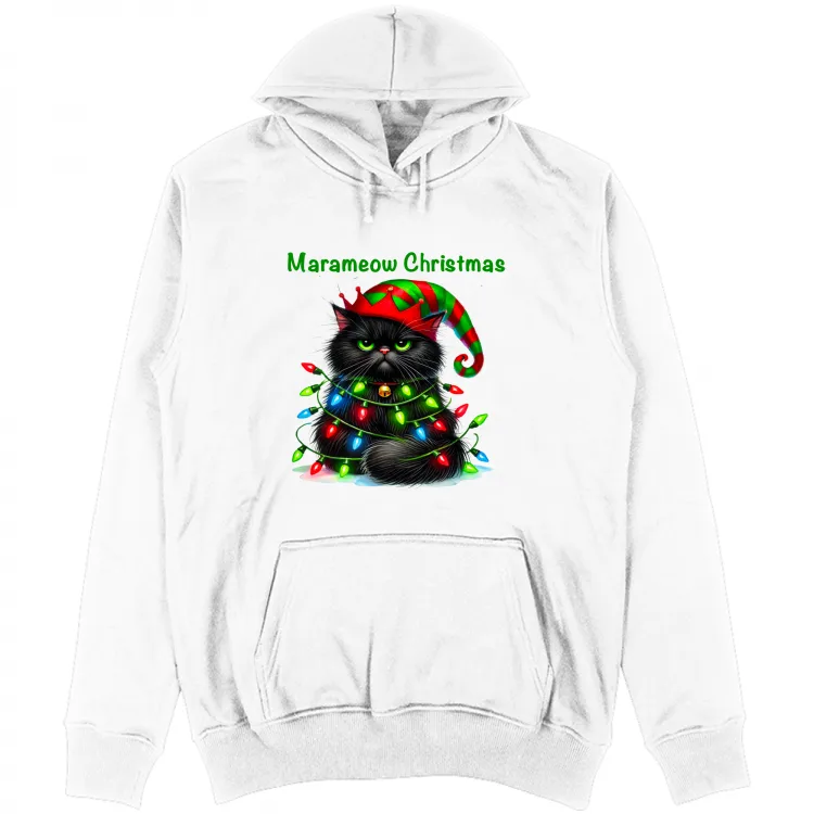 Felpa con cappuccio Unisex Marameow Gatto Nero