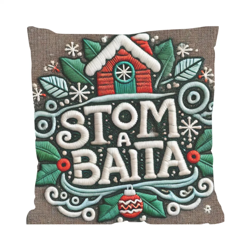 Cuscino dialetto Bresciano di Natale Stom a Baita 