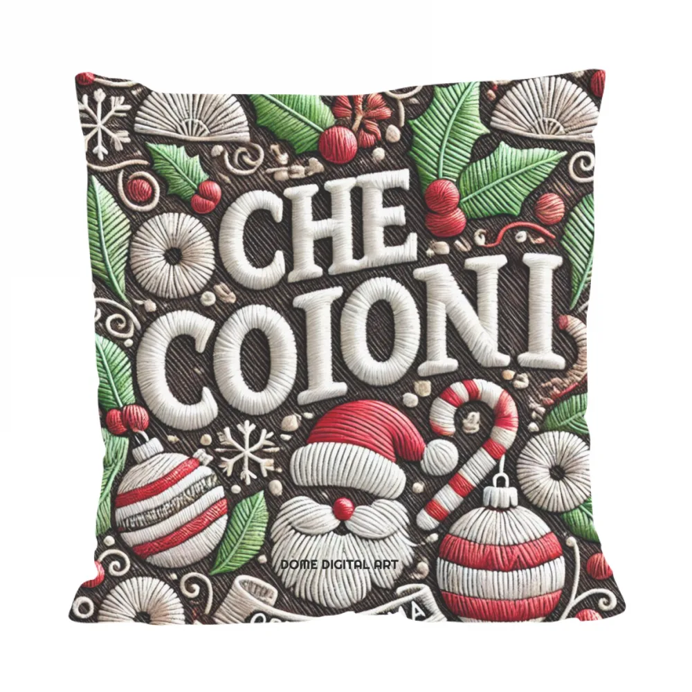Cuscino dialetto Bresciano di Natale che cojioni 1