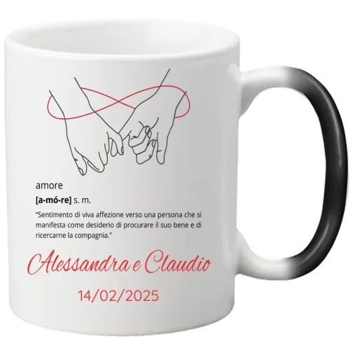 Amore con nome e data personalizzabili tazza