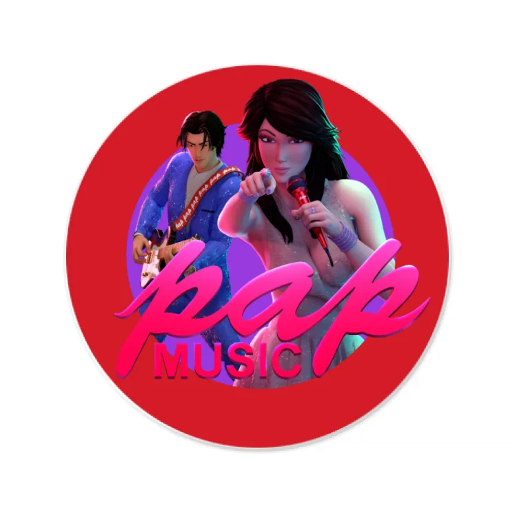 PAPmusic Lui e Lei Music-Sticker-8cm