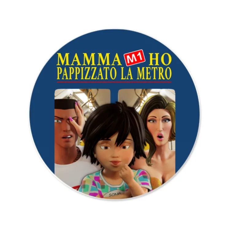 PAPmusic Mamma ho PAPizzato la Metro-Sticker-8cm