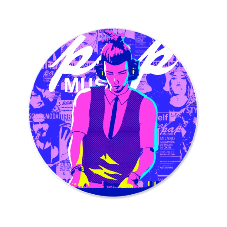 PAPmusic Cartoon Graphic Max-Sticker-8cm