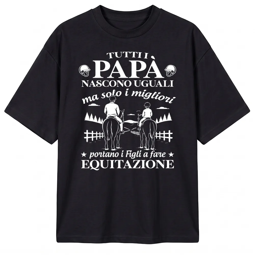 I Papà migliori portano i figli a equitazione