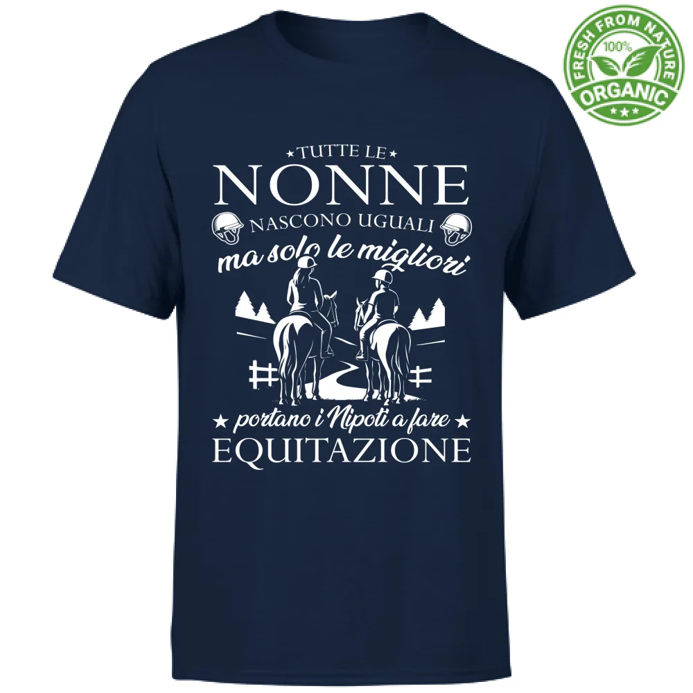 Le nonne migliori portano i nipoti a equitazione