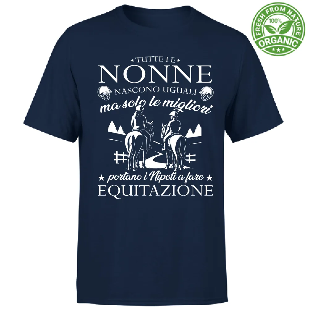 Le nonne migliori portano i nipoti a equitazione