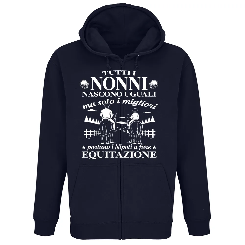 I nonni migliori portano i nipoti a equitazione